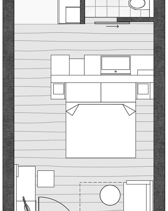 Room Plan of the Double Room Giardino